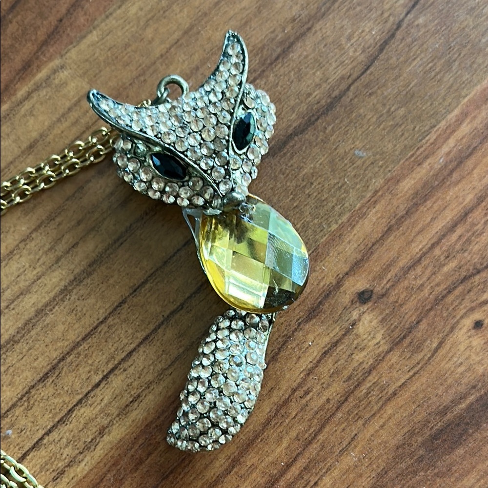 Elegant Gold Fox Pendant Necklace
